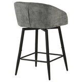 Rainer Fabric Upholstered Swivel Counter Height Chair Charcoal (Set of 2) | Grey | Charcoal / Matte Black | 190139CHR