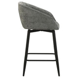 Rainer Fabric Upholstered Swivel Counter Height Chair Charcoal (Set of 2) | Grey | Charcoal / Matte Black | 190139CHR
