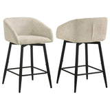 Rainer Fabric Upholstered Swivel Counter Height Chair Charcoal (Set of 2)