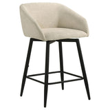 Rainer Fabric Upholstered Swivel Counter Height Chair Cream (Set of 2) | Beige | Cream | 190139CRM