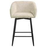 Rainer Fabric Upholstered Swivel Counter Height Chair Cream (Set of 2) | Ivory | Cream / Matte Black | 190139CRM