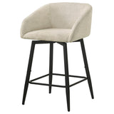 Rainer Fabric Upholstered Swivel Counter Height Chair Cream (Set of 2) | Ivory | Cream / Matte Black | 190139CRM