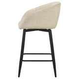 Rainer Fabric Upholstered Swivel Counter Height Chair Cream (Set of 2) | Ivory | Cream / Matte Black | 190139CRM
