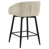 Rainer Fabric Upholstered Swivel Counter Height Chair Cream (Set of 2) | Ivory | Cream / Matte Black | 190139CRM
