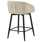 Rainer Fabric Upholstered Swivel Counter Height Chair Cream (Set of 2) | Ivory | Cream / Matte Black | 190139CRM