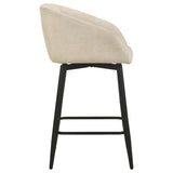 Rainer Fabric Upholstered Swivel Counter Height Chair Cream (Set of 2) | Ivory | Cream / Matte Black | 190139CRM