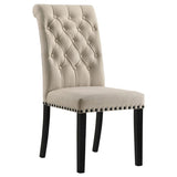 Alana Fabric Upholstered Dining Side Chair Beige (Set of 2) | Beige | Beige / Rustic Espresso | 190162