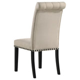 Alana Fabric Upholstered Dining Side Chair Beige (Set of 2) | Beige | Beige / Rustic Espresso | 190162