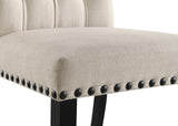 Alana Fabric Upholstered Dining Side Chair Beige (Set of 2) | Beige | Beige / Rustic Espresso | 190162