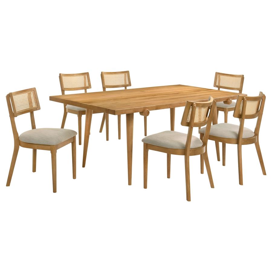 Fabra 7-piece 79-inch Rectangular Dining Set Honey Wheat | Full | Brown | Honey / Wheat | 190181-S7