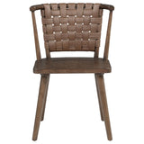 Tallis Woven Leatherette Back Dining Side Chair Brown (Set of 2) | Brown | Brown / Walnut | 190242
