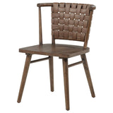 Tallis Woven Leatherette Back Dining Side Chair Brown (Set of 2) | Brown | Brown / Walnut | 190242