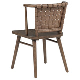 Tallis Woven Leatherette Back Dining Side Chair Brown (Set of 2) | Brown | Brown / Walnut | 190242