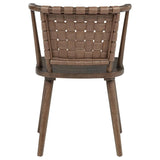 Tallis Woven Leatherette Back Dining Side Chair Brown (Set of 2) | Brown | Brown / Walnut | 190242