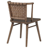 Tallis Woven Leatherette Back Dining Side Chair Brown (Set of 2) | Brown | Brown / Walnut | 190242