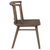 Tallis Woven Leatherette Back Dining Side Chair Brown (Set of 2) | Brown | Brown / Walnut | 190242