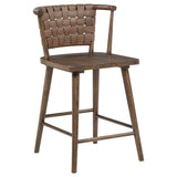 Tallis Woven Leatherette Back Counter Chair Brown (Set of 2) | Brown | Brown / Walnut | 190249