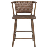 Tallis Woven Leatherette Back Counter Chair Brown (Set of 2) | Brown | Brown / Walnut | 190249