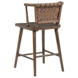 Tallis Woven Leatherette Back Counter Chair Brown (Set of 2) | Brown | Brown / Walnut | 190249