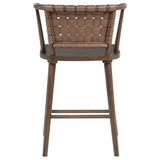 Tallis Woven Leatherette Back Counter Chair Brown (Set of 2) | Brown | Brown / Walnut | 190249