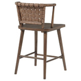 Tallis Woven Leatherette Back Counter Chair Brown (Set of 2) | Brown | Brown / Walnut | 190249