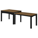 Sykes 47-inch 2-piece Nesting Dining Table Brown and Black | Full | Black | Rustic Golden Brown / Black | 190271BLK