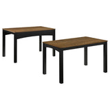 Sykes 47-inch 2-piece Nesting Dining Table Brown and Black | Full | Black | Rustic Golden Brown / Black | 190271BLK