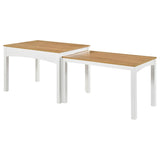 Sykes 47-inch 2-piece Nesting Dining Table Natural and White | Full | Beige | Natural / White | 190271WHT