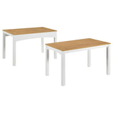 Sykes 47-inch 2-piece Nesting Dining Table Natural and White | Full | Beige | Natural / White | 190271WHT