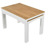 Sykes 47-inch 2-piece Nesting Dining Table Natural and White | Full | Beige | Natural / White | 190271WHT
