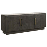 Dennis 3-door Marble Top Sideboard Buffet Tobacco Grey | White | Tobacco Grey | 190655