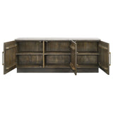 Dennis 3-door Marble Top Sideboard Buffet Tobacco Grey | White | Tobacco Grey | 190655