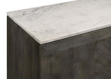 Dennis 3-door Marble Top Sideboard Buffet Tobacco Grey | White | Tobacco Grey | 190655