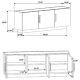 Dennis 3-door Marble Top Sideboard Buffet Tobacco Grey | White | Tobacco Grey | 190655