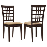 Kelso Lattice Back Dining Side Chair Cappuccino (Set of 2) | Brown | Cappuccino | 190822