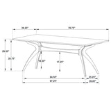 Randolph 79-inch Smart Top Rectangular Dining Table Sheesham and Brown | Brown | Sheesham / Red Brown | 192520