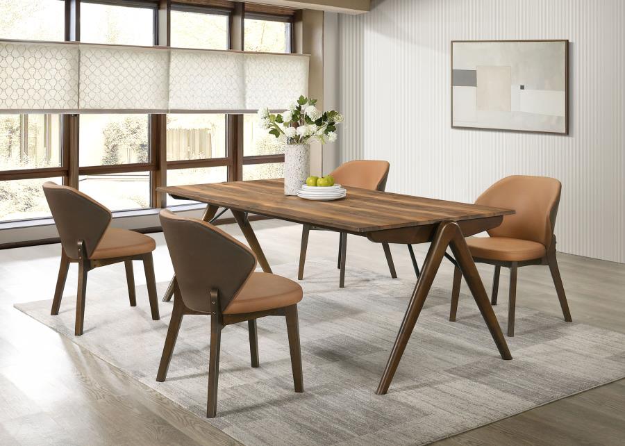 Randolph 5-piece Smart Top Rectangular Dining Set Sheesham and Brown | Brown | Sheesham / Butterscotch | 192521-S5