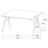 Randolph 82-inch Smart Top Rectangular Dining Table Sheesham and Brown | Brown | Sheesham / Red Brown | 192521
