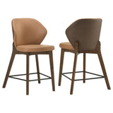 Randolph Upholstered Counter Height Chair Butterscotch and Brown (Set of 2) | Brown | Butterscotch / Red Brown | 192529