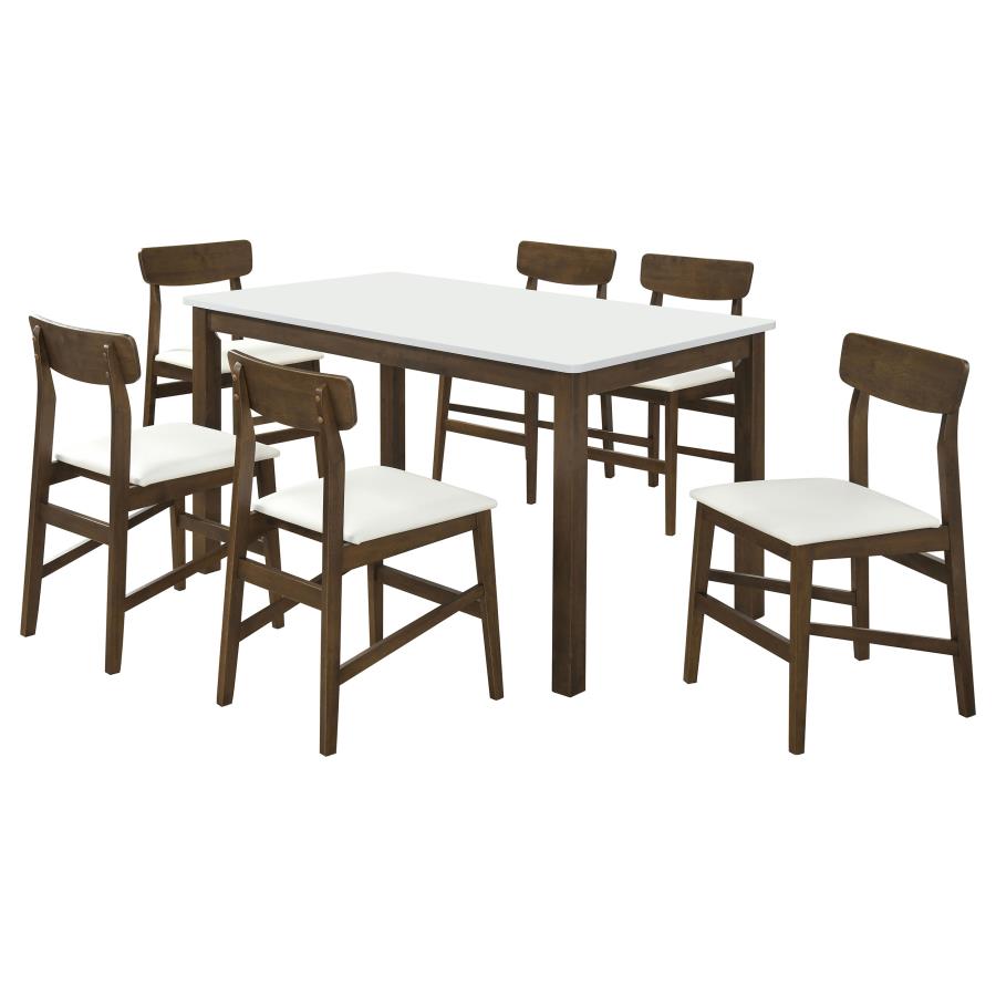 Merrin 7-piece 55-inch Rectangular Dining Set Off White and Walnut | Brown | Off White / Walnut | 192721-S7