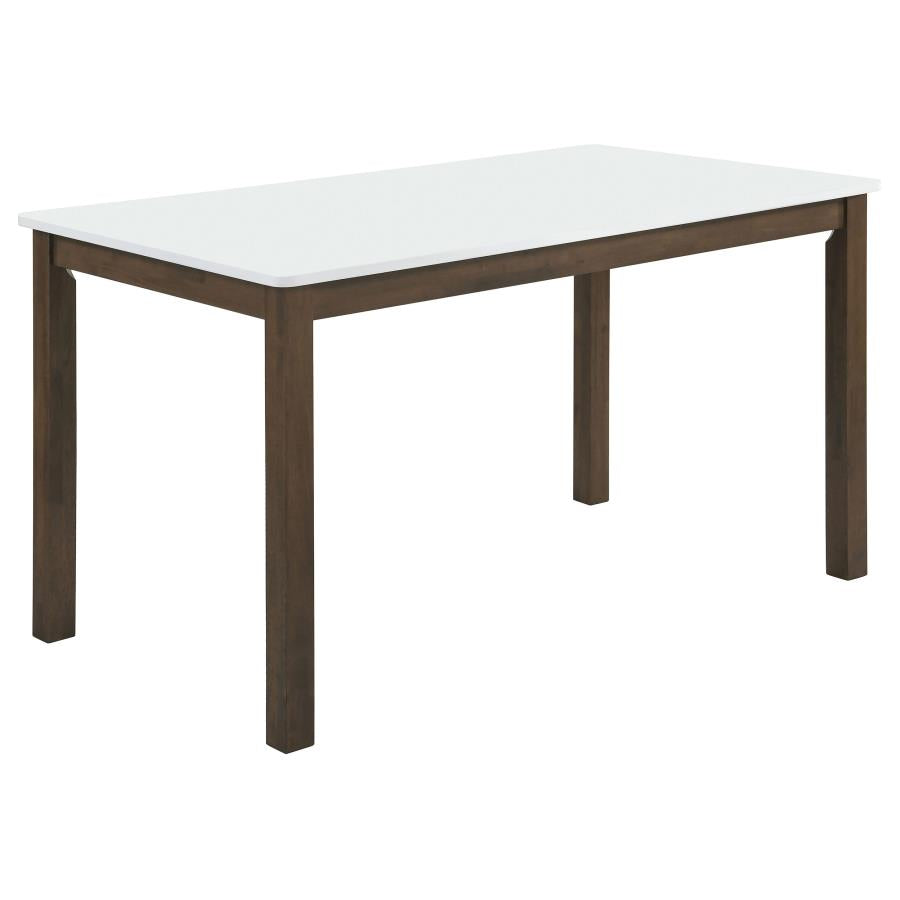 Merrin 55-inch Rectangular Dining Table White and Walnut | White | White / Walnut | 192721