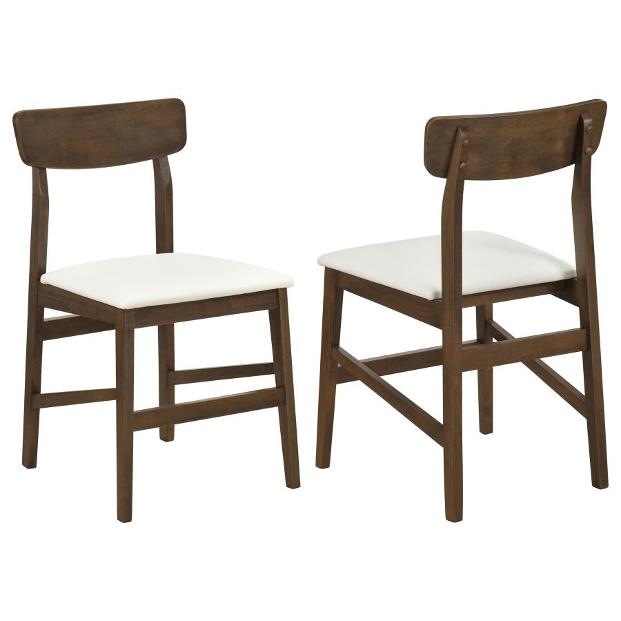 Merrin Dining Side Chair Off White and Walnut (Set of 2) | King | Brown | Off White / Walnut | 192722