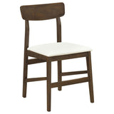 Merrin Dining Side Chair Off White and Walnut (Set of 2) | King | Brown | Off White / Walnut | 192722