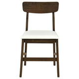 Merrin Dining Side Chair Off White and Walnut (Set of 2) | King | Brown | Off White / Walnut | 192722
