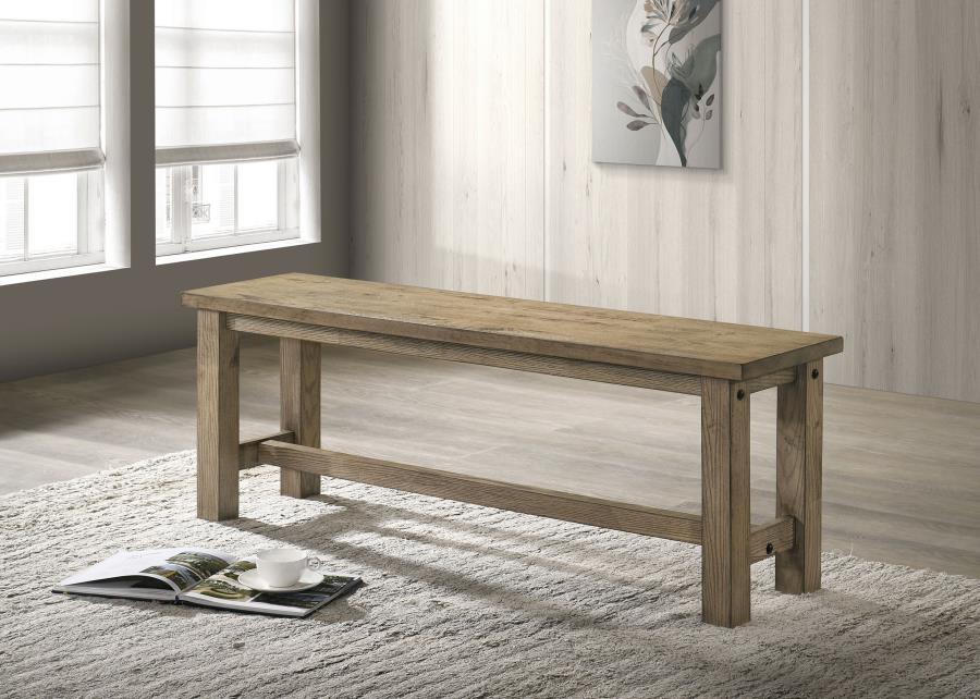 Cardova 51-inch Solid Wood Dining Bench Vineyard Oak | Full | Brown | Vineyard Oak | 192923