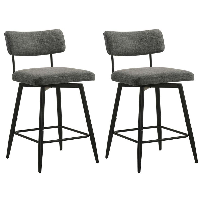 Levine Fabric Upholstered Swivel Counter Chair Grey (Set of 2)