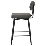 Levine Fabric Upholstered Swivel Counter Chair Grey (Set of 2) | Grey | Black Grey / Matte Black | 193189CHR