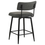 Levine Fabric Upholstered Swivel Counter Chair Grey (Set of 2) | Grey | Black Grey / Matte Black | 193189CHR