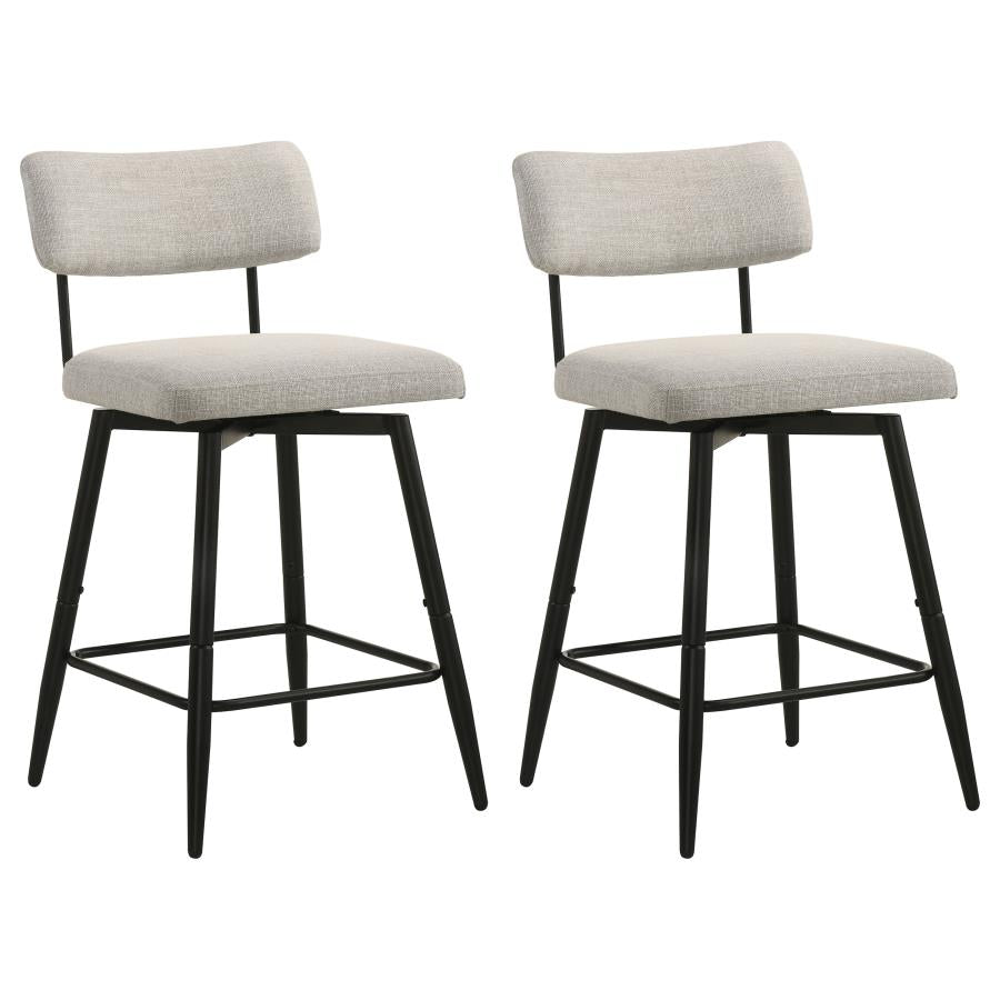 Levine Fabric Upholstered Swivel Counter Chair Cream (Set of 2) | Beige | Shell | 193189CRM