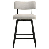 Levine Fabric Upholstered Swivel Counter Chair Cream (Set of 2) | Ivory | Shell / Matte Black | 193189CRM